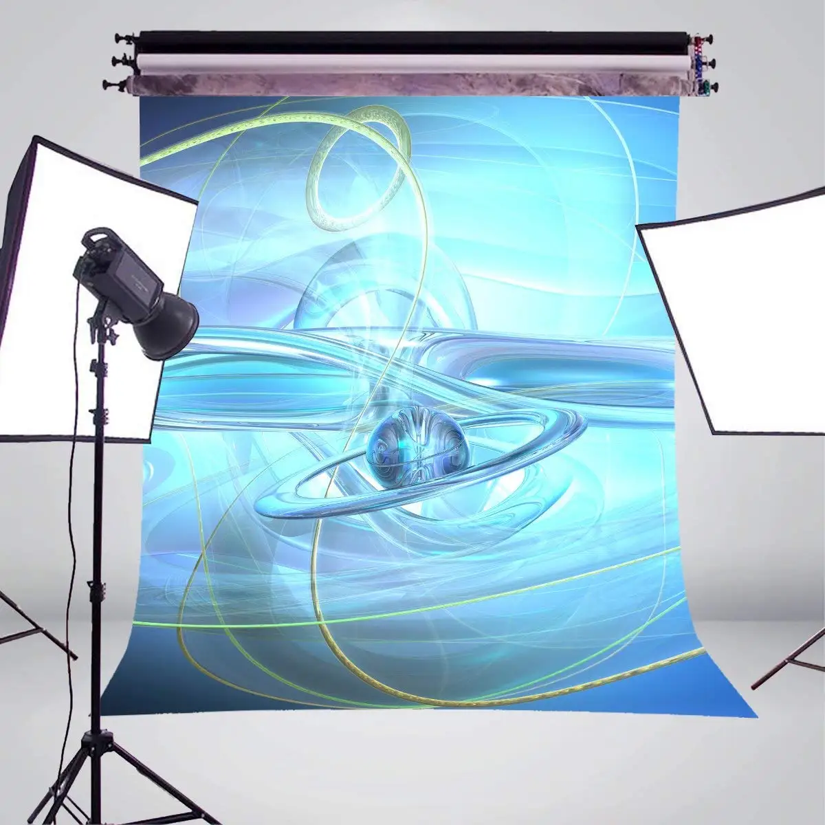 

5x7ft Three Dimensional Lines Photography Backdrops Light Blue Backdrop Art Photo Studio Photography Background Wall