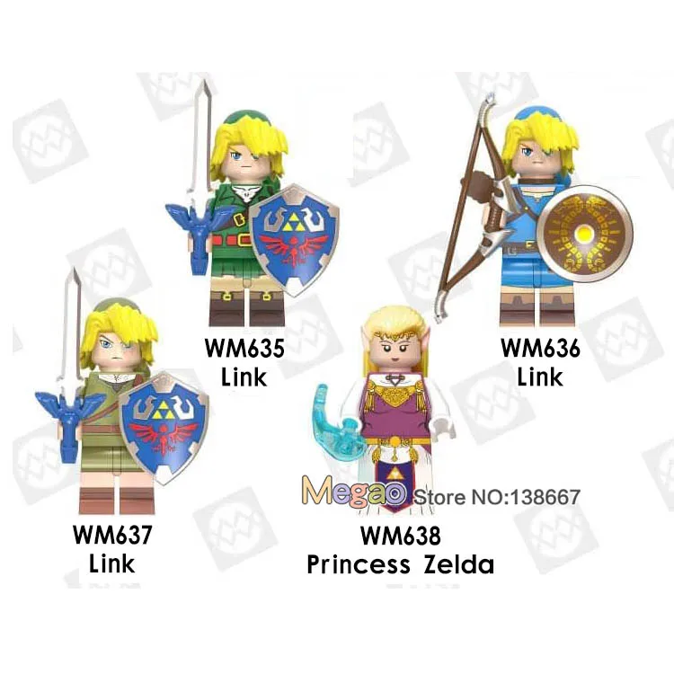 

The Legend of Zelda Game Princess Zelda Link Archer Shield Sword Legoings Figures Stitch Wreck-It Ralph Building Blocks Friends