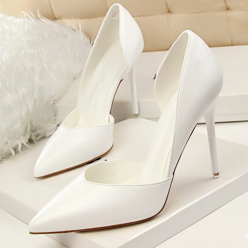LAKESHI Solid Women Pumps Thin Heels Shoes Sexy High Heels Pointed Toe Fashion Wedding Shoes Woman Summer Pumps Shoes Female LAKESHI Solid Women Pumps Thin Heels Shoes Sexy High Heels Pointed Toe Fashion Wedding Shoes Woman Summer Pumps Shoes Female