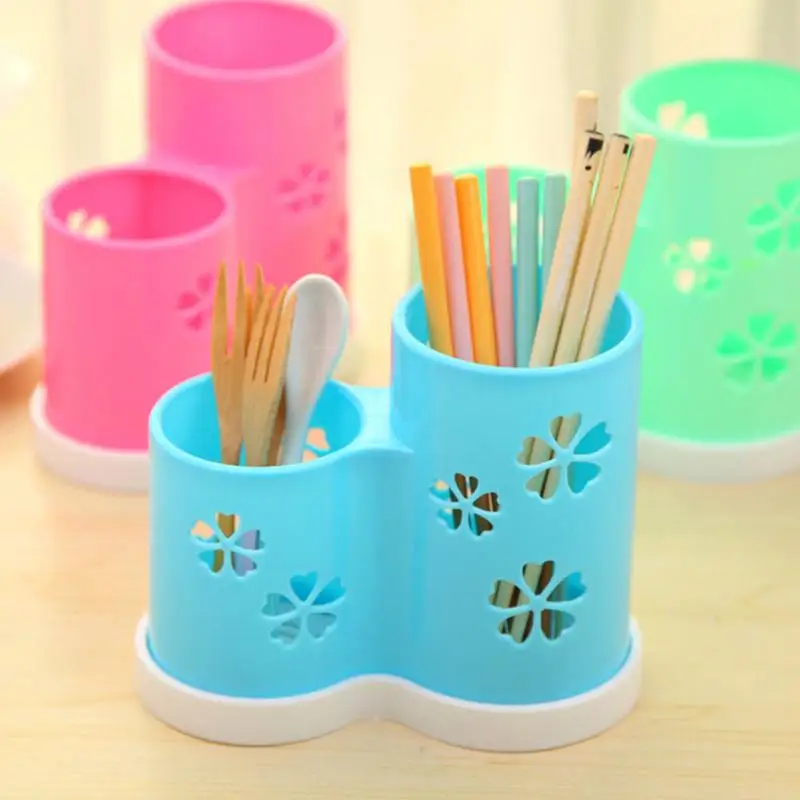 

NEW Kitchen Double Layer Chopstick Fork basket Cutlery Holder Drainer Spoon Chopstick StorageDraining Dry stand support