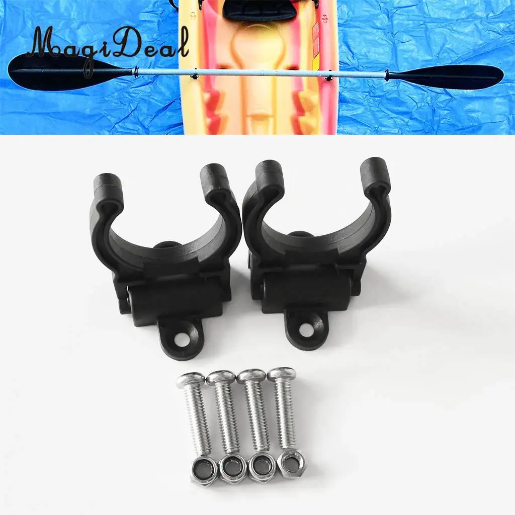 MagiDeal 2Pcs Nylon Kayak Canoe Marine Boat Paddle Holder Clips Keeper Vertical Mounted Accessory+4 Stainless Steel Screws Black | Спорт и