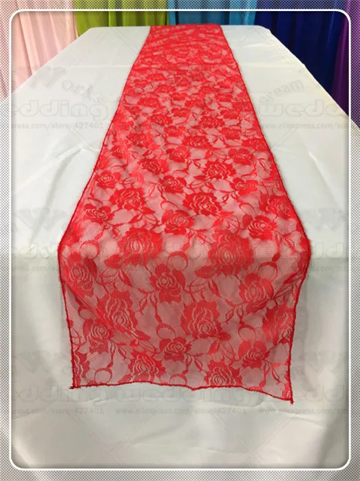 Us 12 0 10 Colors 10pcs Lace Table Runner Tablecloth Chair Cover Sashes Bow Napkins Fabric Decor Wedding Party Supply Adornment Colors In Table