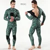 Mens spearfishing 3mm wetsuits Camouflage neoprene one piece scuba free diving suits with chest pad for cold water swimming ► Photo 2/6