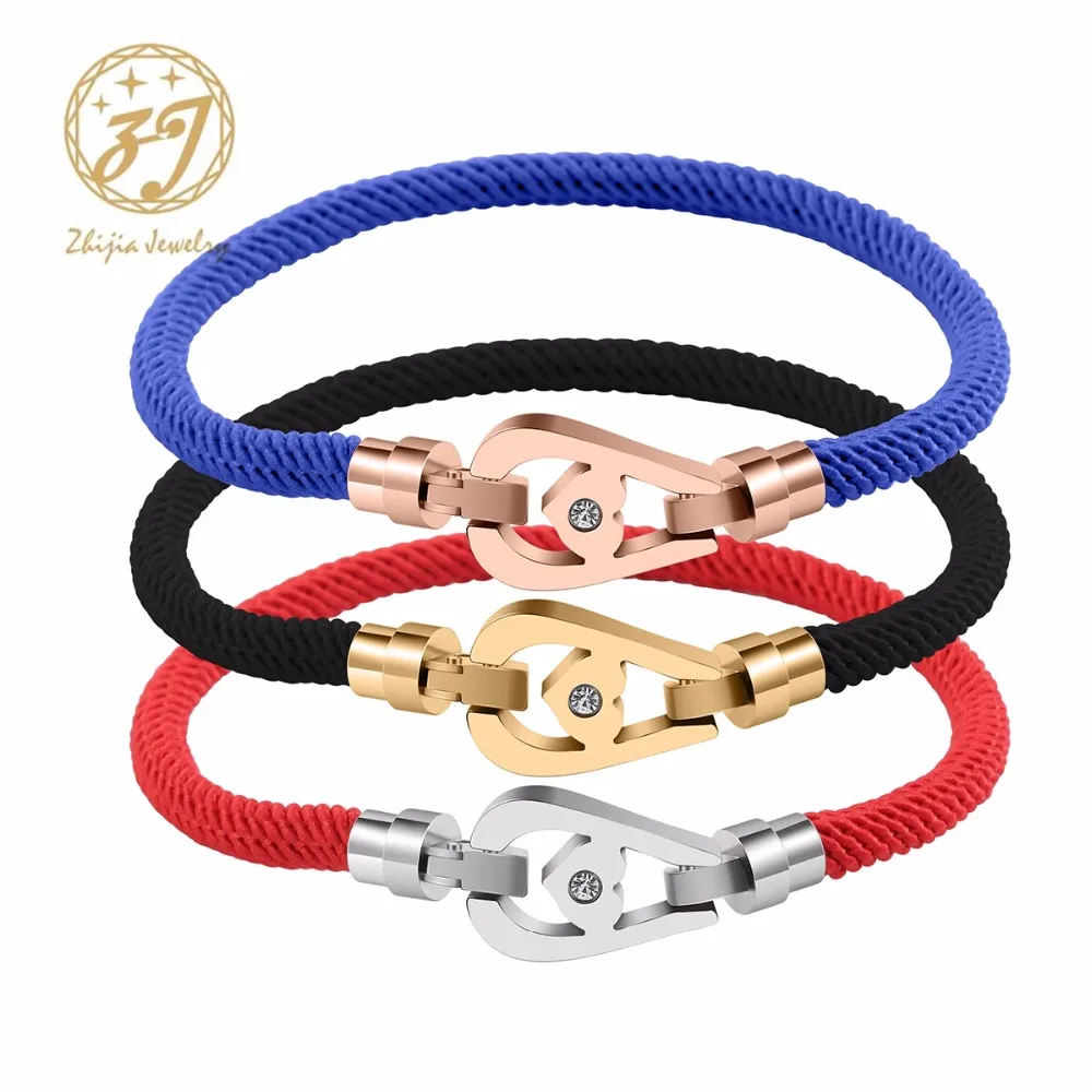 

Zhijia New Arrive Stainless steel Rope Bracelets & Bangles Fashion Jewelry Bracelet For Women Friendship Gift Free Shipping