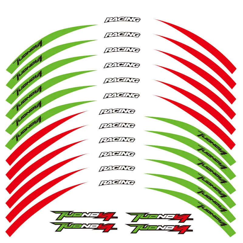 Новинка, высокое качество, 12 шт., подходит для мотоцикла, наклейка для колес, в полоску, светоотражающий обод для Aprilia TUONO V4