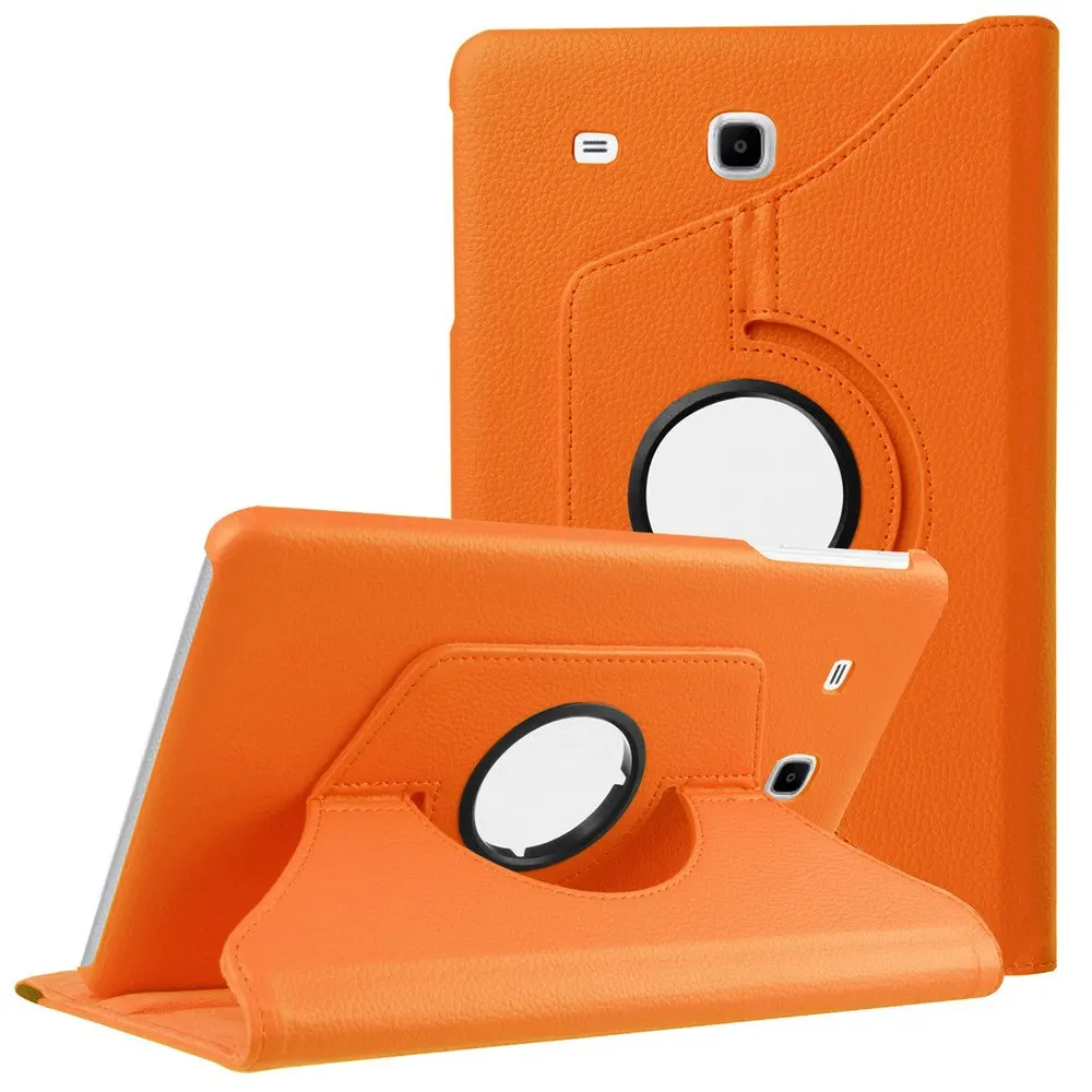 360 Вращающийся из искусственной кожи чехол для Samsung Galaxy Tab A 7,0 SM T280 SM T285 чехол Tab A6 7," выпуска песок держатель Funda Capa - Цвет: Оранжевый