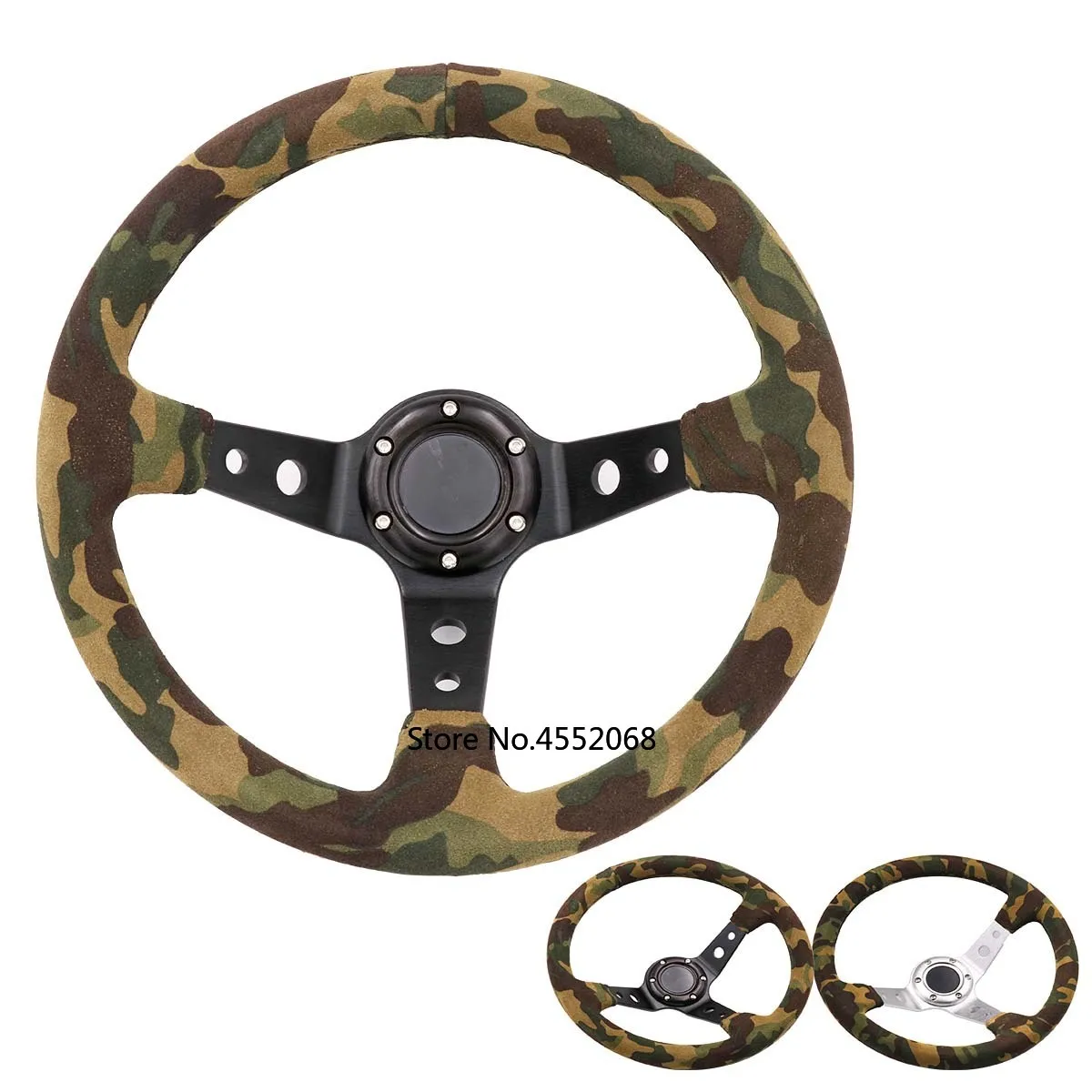 

14inch Camo Suede Leather Steering Wheel Deep Dish Drift Sport Steering Wheels