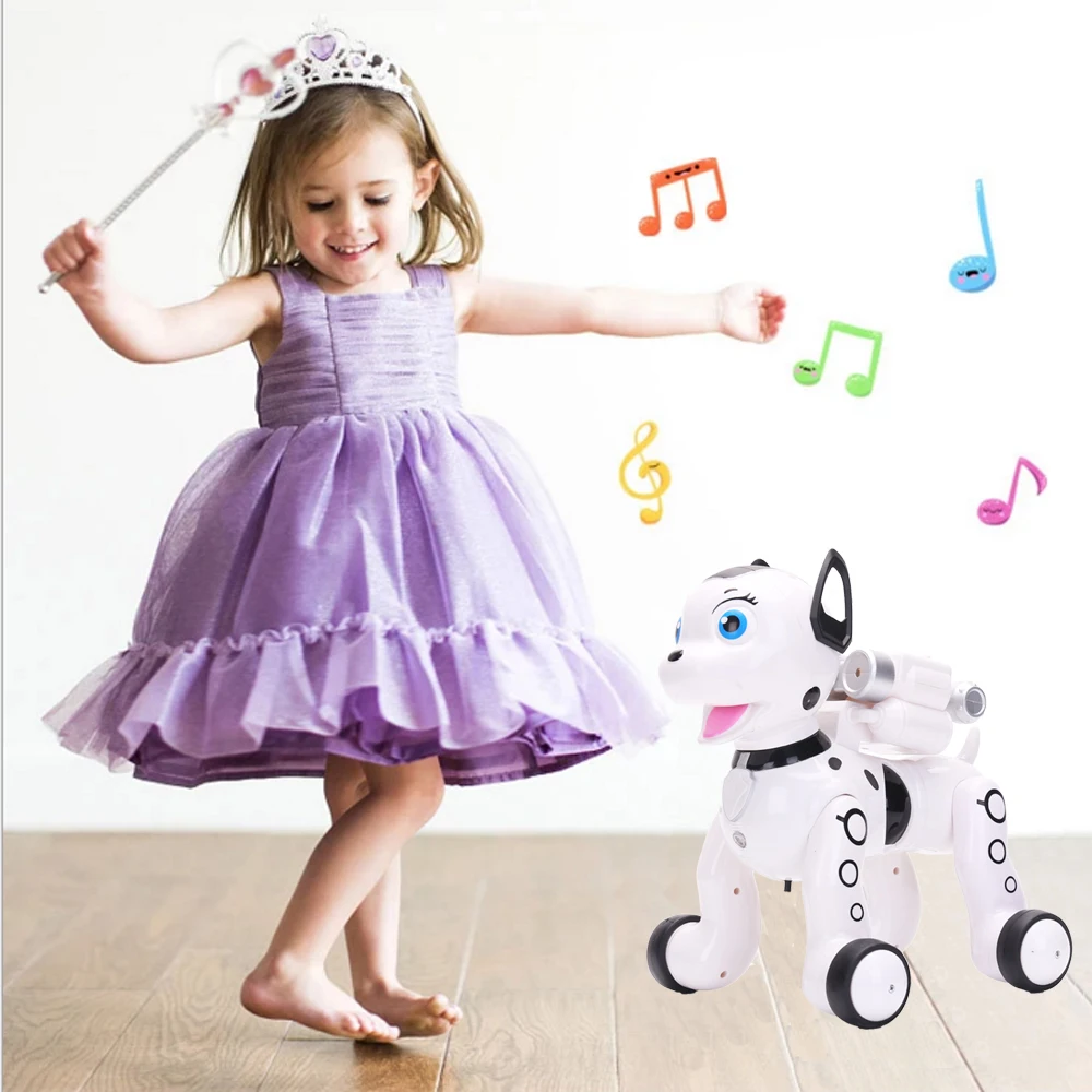Робот-игрушки для щенка с дистанционным управлением, Электронные Домашние животные со светом и звуком для детей, мальчиков и девочек