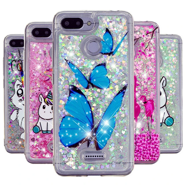 

For Xiaomi Redmi 6 Silicone Case For Fundas Xiaomi Redmi 6A Case Liquid Glitter Soft TPU Cover Coque Redmi 6 Phone Cases Coque