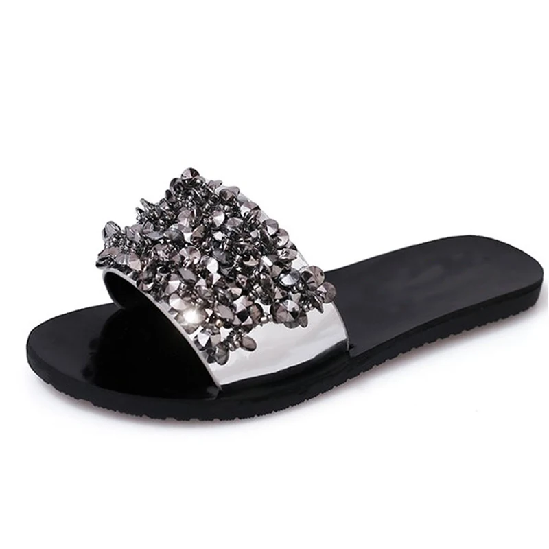 

Tangnest Bling Bling Slides Summer Women Gladiator Sandals Sexy Beach Flat Shoes Woman Gold Flats Casual Ladies Shoes XWD6407