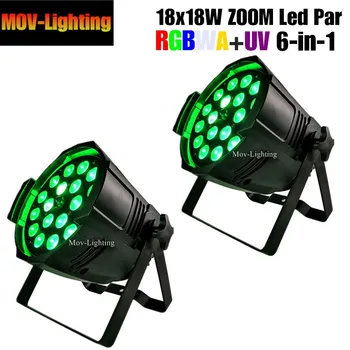 

2pcs/lot stage lighting lyre 18W 6 in1 RGBWA UV zoom led par light 18x18