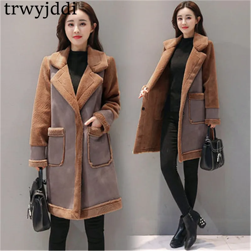 

2018 New Fashion Plus Velvet Suede Cotton Clothing Female Korean Winter Women's Thicken Parkas Coat Women Winter Jacket A1674