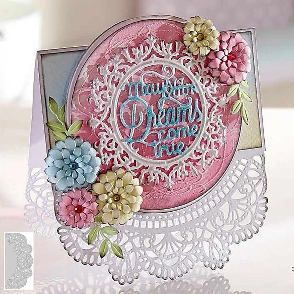 Swovo Hollow lace edge Stitched Metal Cutting Dies DIY Scrapbooking