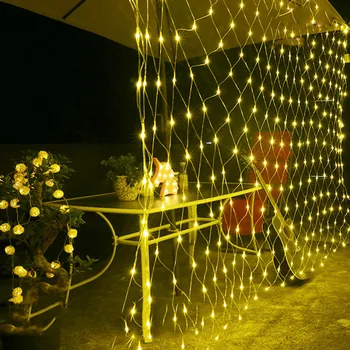 

1.5*1.5M LED String Lights 96 LED Fishing Net Lights Outdoor Waterproof and Decorative LED Wedding Ceremony String Lights