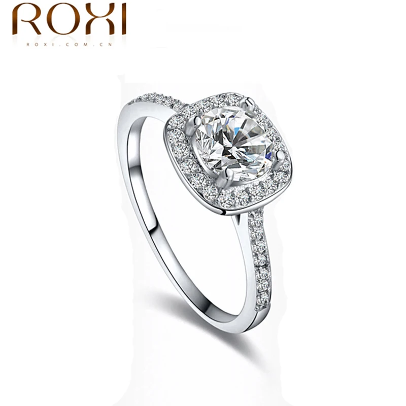 ROXI Brand New Arrival Delicate Crystal Rings Luxury Platinum Plated Vintage Wedding Rings For Women Anel 101009438