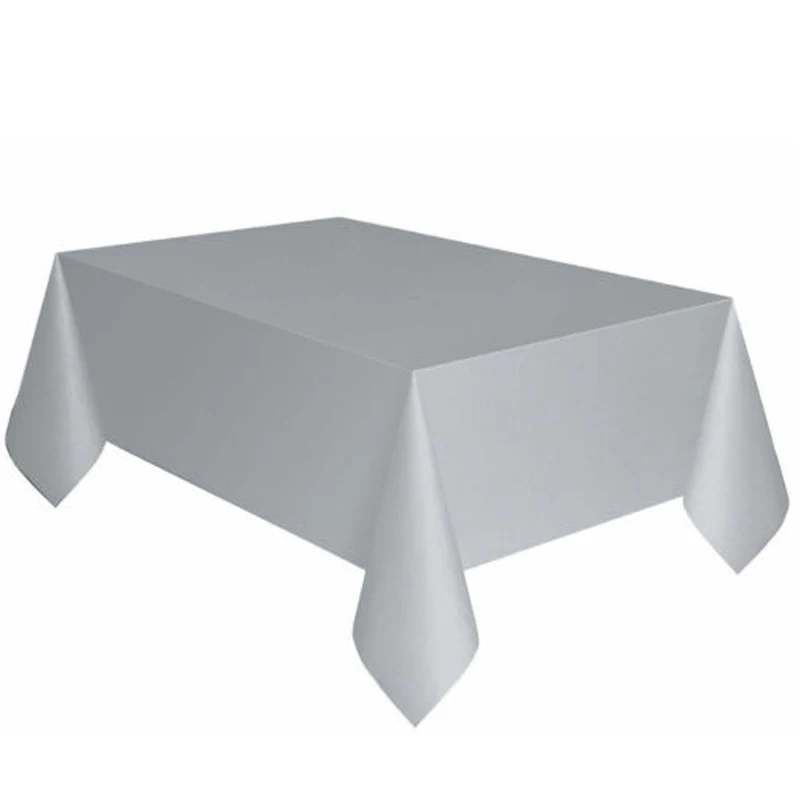 Прямоугольная скатерть из полиэстера для свадебного банкета, водонепроницаемая, 137x183 см - Цвет: Серебристый