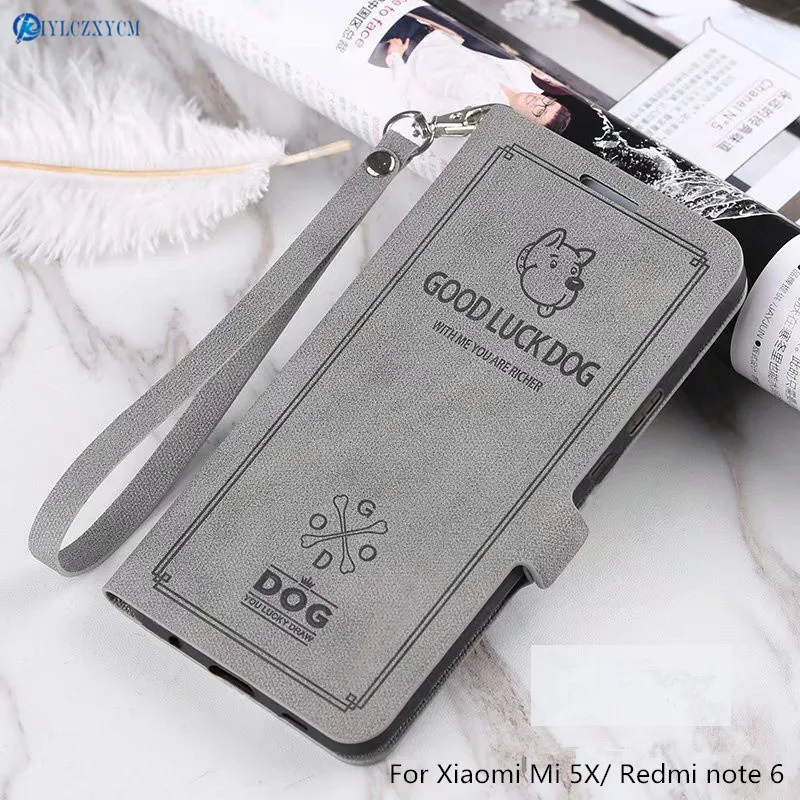 KIYLCZXYCM для Xiaomi mi 5X 5x случае Lucky Cat собака печать бумажник флип кожаный с подставкой
