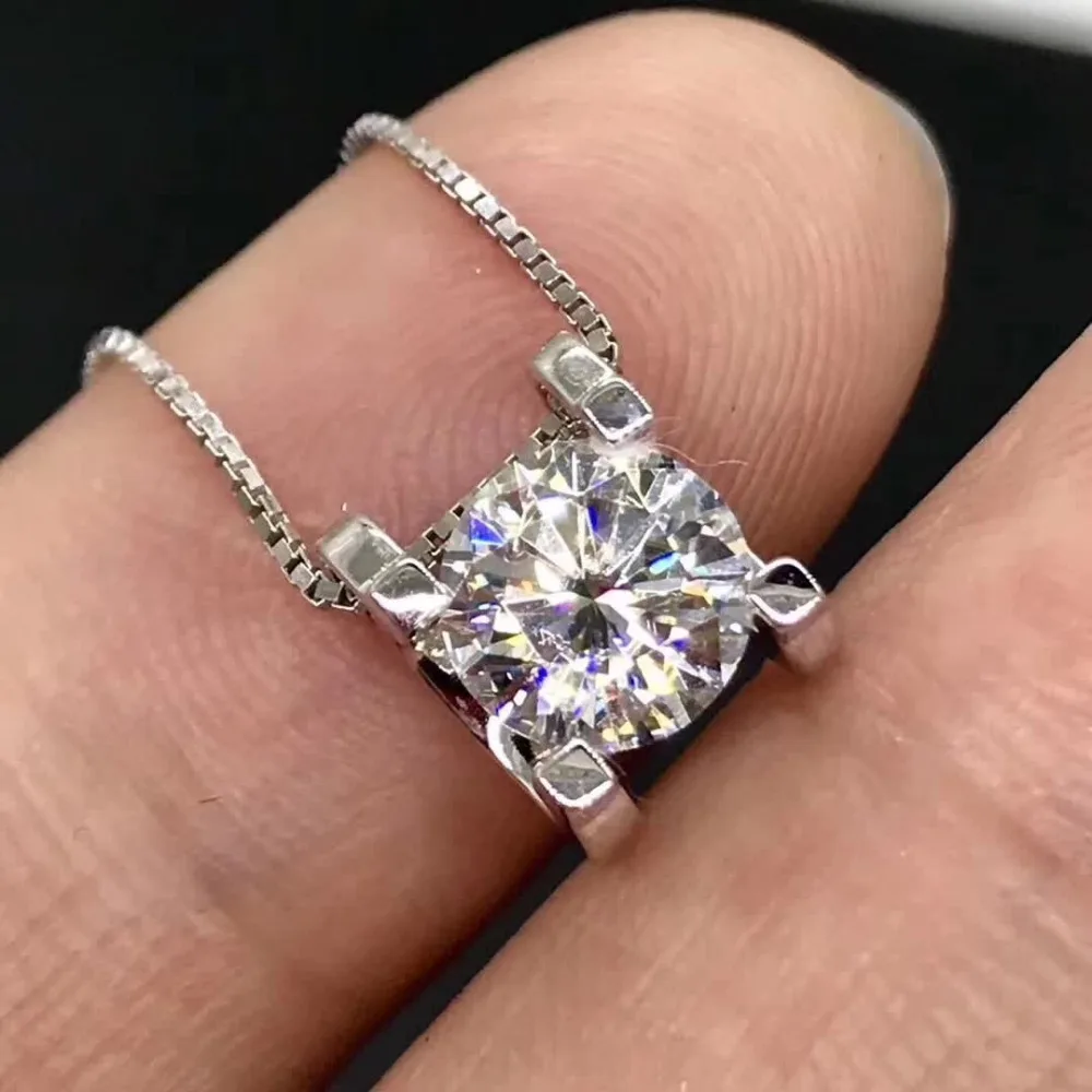 Самый блестящий камень! Moissanit diamond Подвески и 18 К Золото Классический ювелирных украшений для женщин свадеб белый драгоценный камень