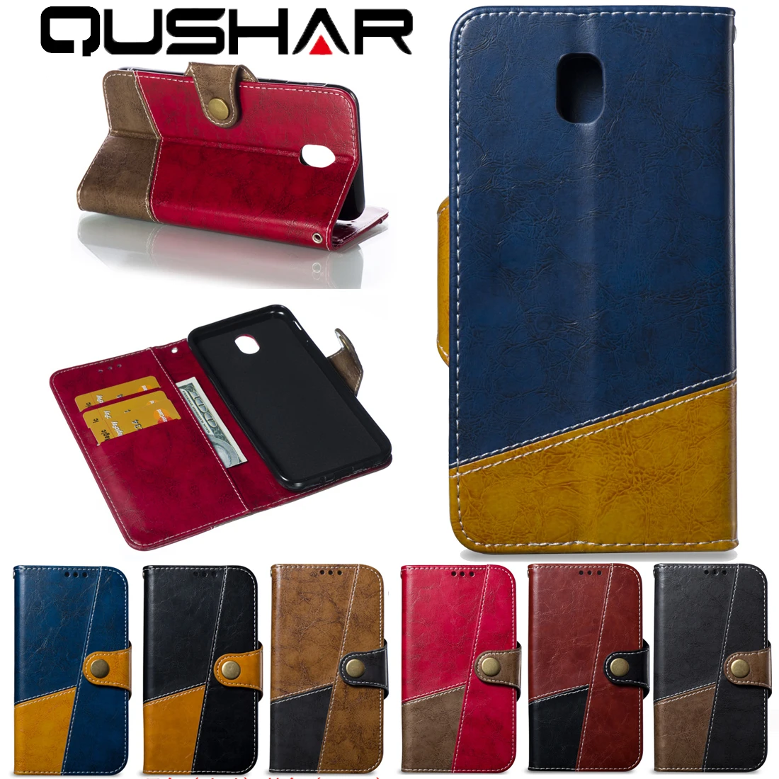 

Luxury Leather Phone Case For Samsung Galaxy J6 J4 J2 J7 J5 J3 J 6 4 2 7 5 2018 2017 2016 Wallet Card Stand Flip PU Funda Cover