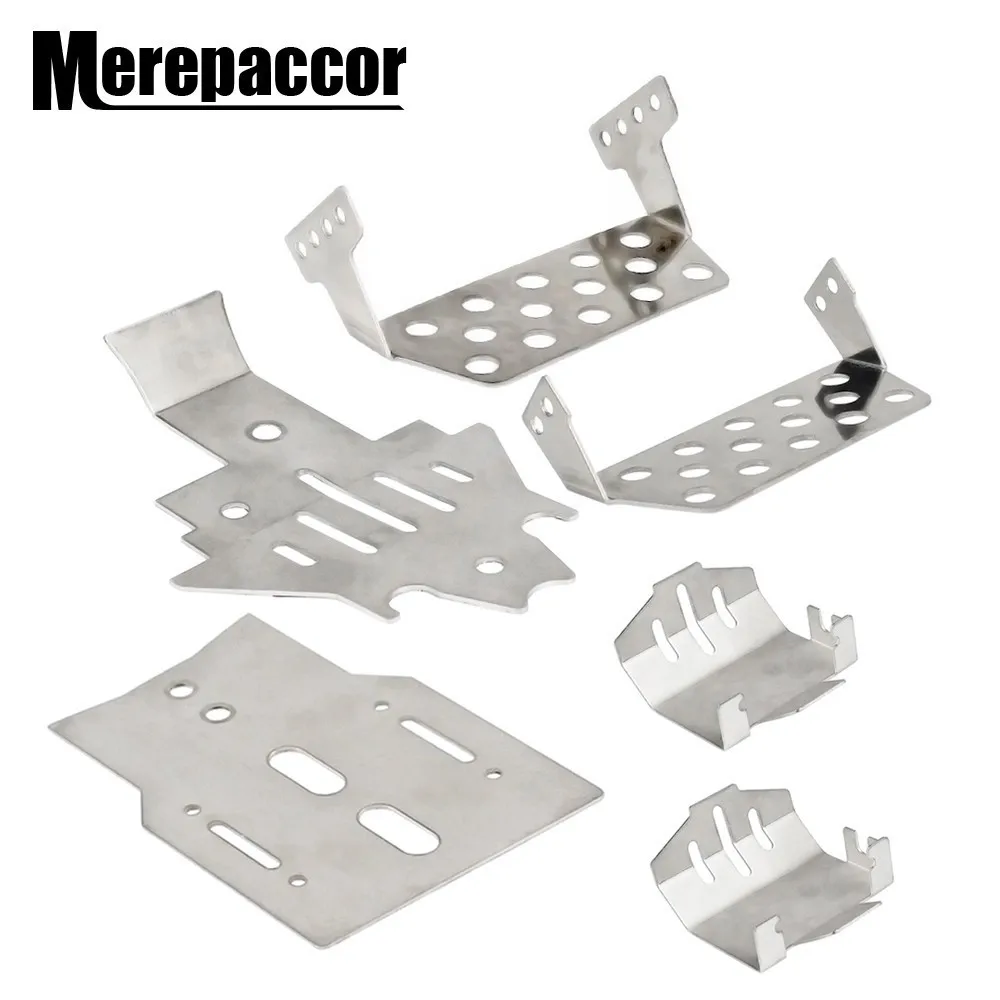 

6Pcs Stainless Steel Chassis Armor Protection Skid Plate for Traxxas TRX-4 82056-4 RC Car