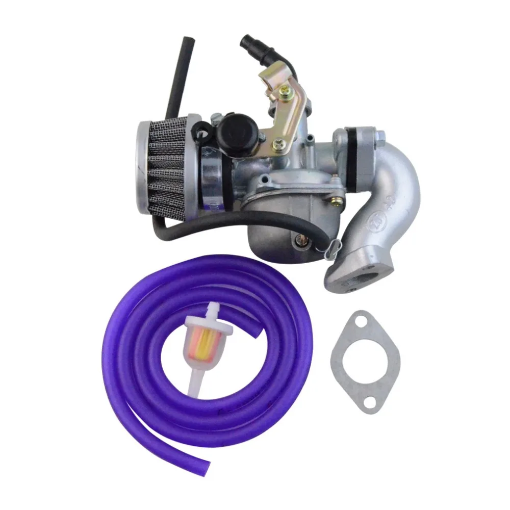 

GOOFIT 19mm Racing Carburetor Air Filter Assembly Intake Pipe with Fuel Hose for 50cc 70-110 125cc Taotao Moped ATV N090-234