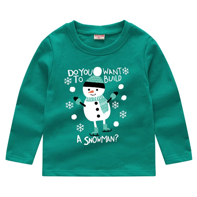 New Baby Girls Christmas Sweatshirts Autumn Winter Children Sweatshirts Long Sleeves Sweatshirts T-shirt Kids Clothes - Цвет: Green