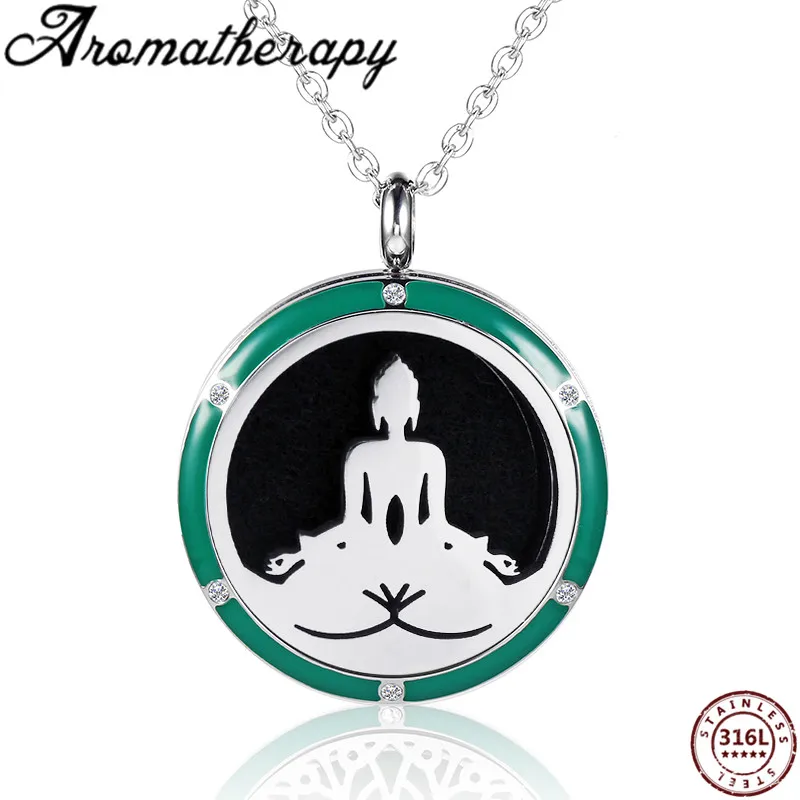 

Chakra Necklace Stainless Steel Essential Oil Diffuser Locket Pendant Magnetic Aromatherapy Jewelry Perfume Diffuser Necklace
