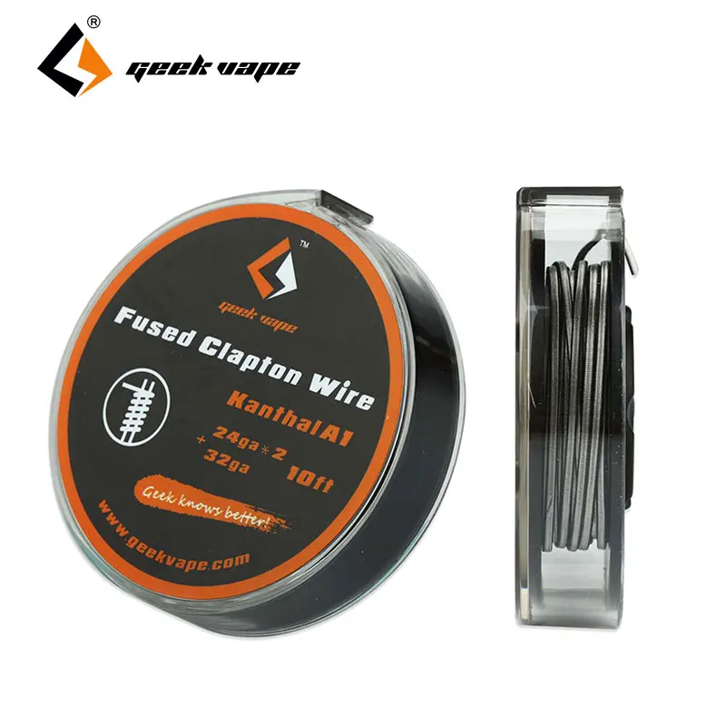 Оригинальный 10ft GeekVape кал A1 проволока "FUSED Clapton" 24GAx2 + 32GA E-сигареты Vape запасные части Профессиональный строительный провод для вентиляторы