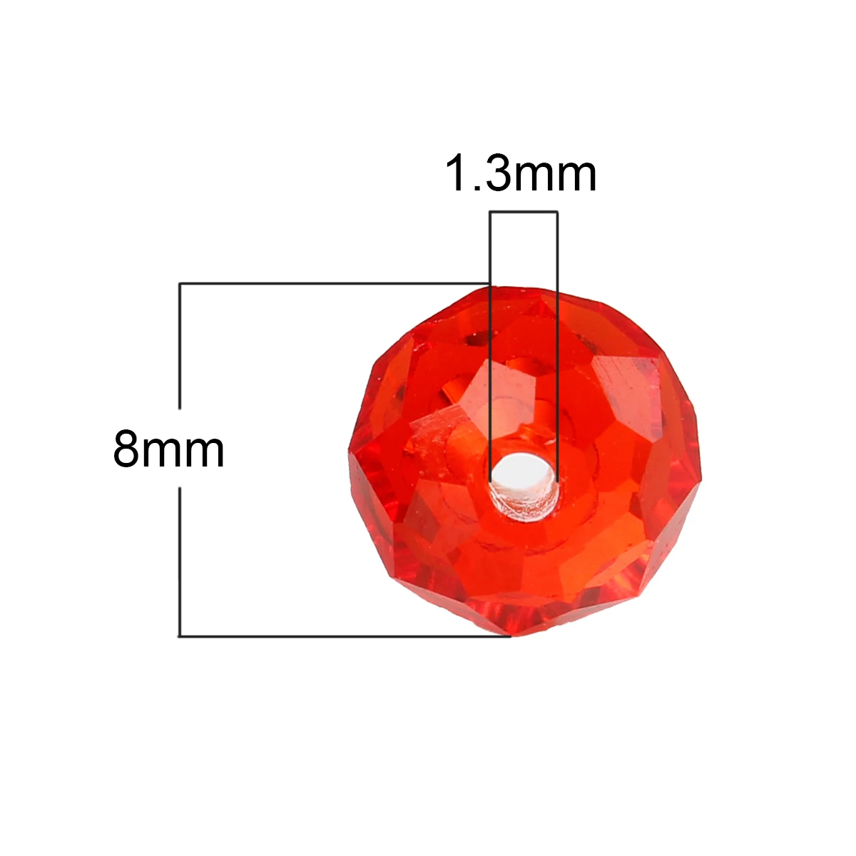 DoreenBeads стеклянные свободные бусины плоские круглые красные граненые прозрачные