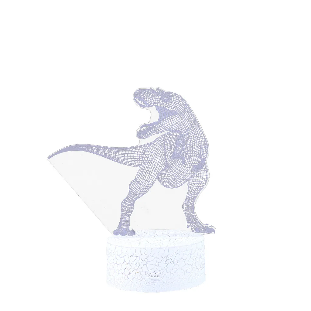 Новинка 2019 светодиодная 3D лампа с динозавром оптическая Настольная 7 меняющимися