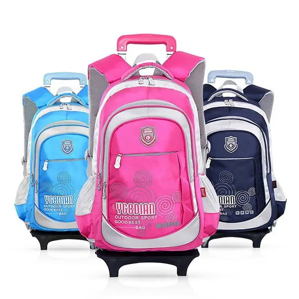 Removable Children Trolley School Bag Backpack With Wheels Kids Removable Children Trolley School Bag Backpack With Wheels Kids Rolling High