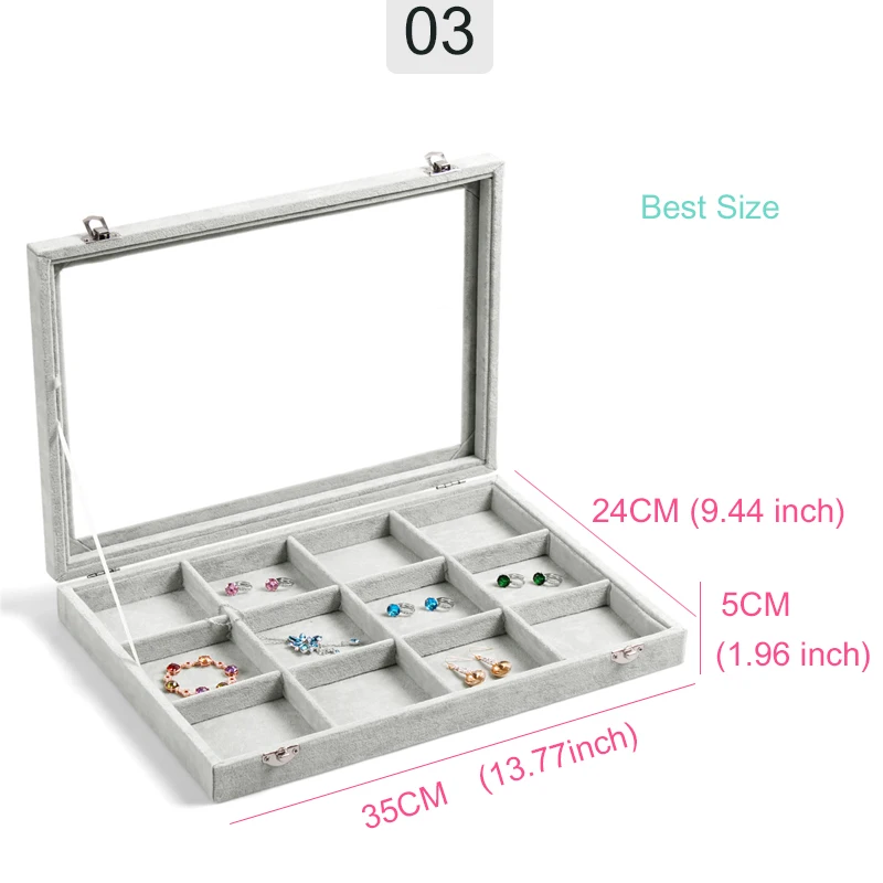 Ice Velvet Jewelry Case Bracelet Casket Jewelry Display Jewelry Organizer Box Ring Organizer Velvet Box Necklace Display A255