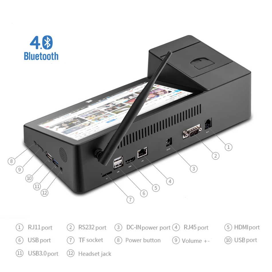 PIPO X3 POS настольный компьютер принтер Win10 Мини ПК планшетный Intel Z8350