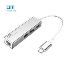 Бесплатная доставка DM USB C для адаптера Ethernet с Тип c USB 2.0 хаб 3 Порты RJ45 сетевой карты сетевой адаптер для MacBook USB-C Тип