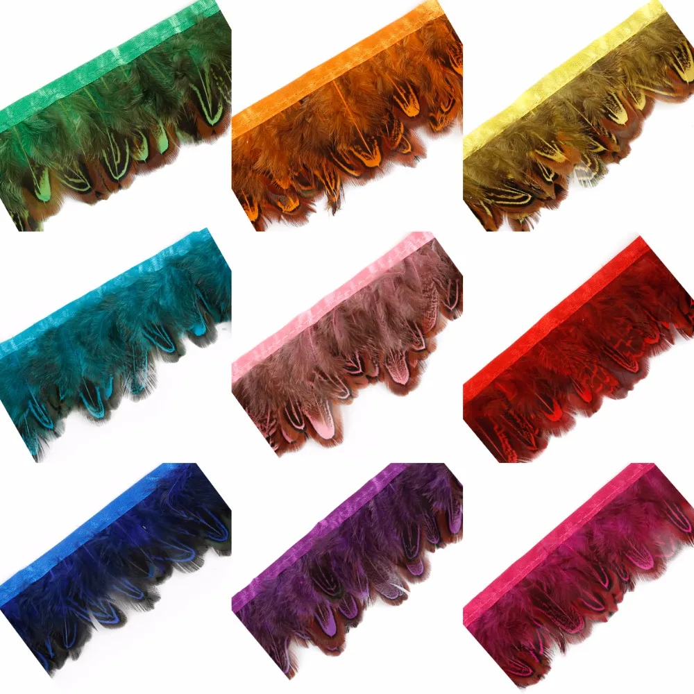 

Feather Lace Length1m Height About 6cm 2-3 Inches Natural Pheasant Feather Trim Fringe Ribbon DIY Wedding Bride Feather Clothing