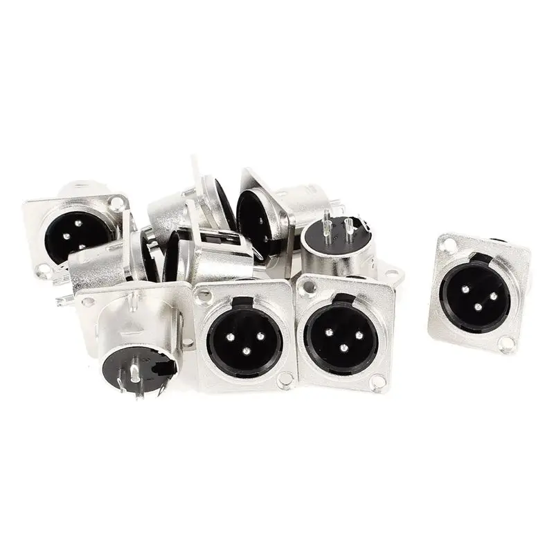 

10 x XLR Male Chassis Panel Mount Socket 3 Pin Audio Studio Connector
