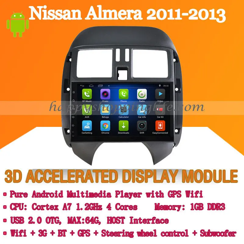 

9" Android 7.1 Car Multimedia Player for Nissan Almera 2011-2013 Autoradio Stereo GPS navigation Wifi 3G