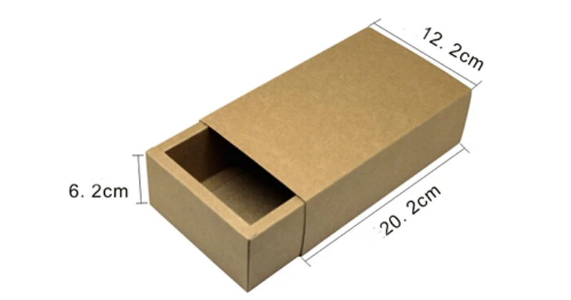 

(Customized Logo MOQ:300pcs) Free Shipping 30pcs/lot 20.2*12.2* 6.2cm 350 gsm Kraft Paper Drawer Box Tea Food Gift Packaging Box