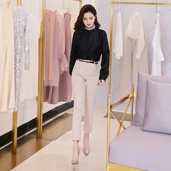 

Fashion Women Pencil pants plus size formal OL spring autumn new office ladies solid color Slim High waist pants Harem pants