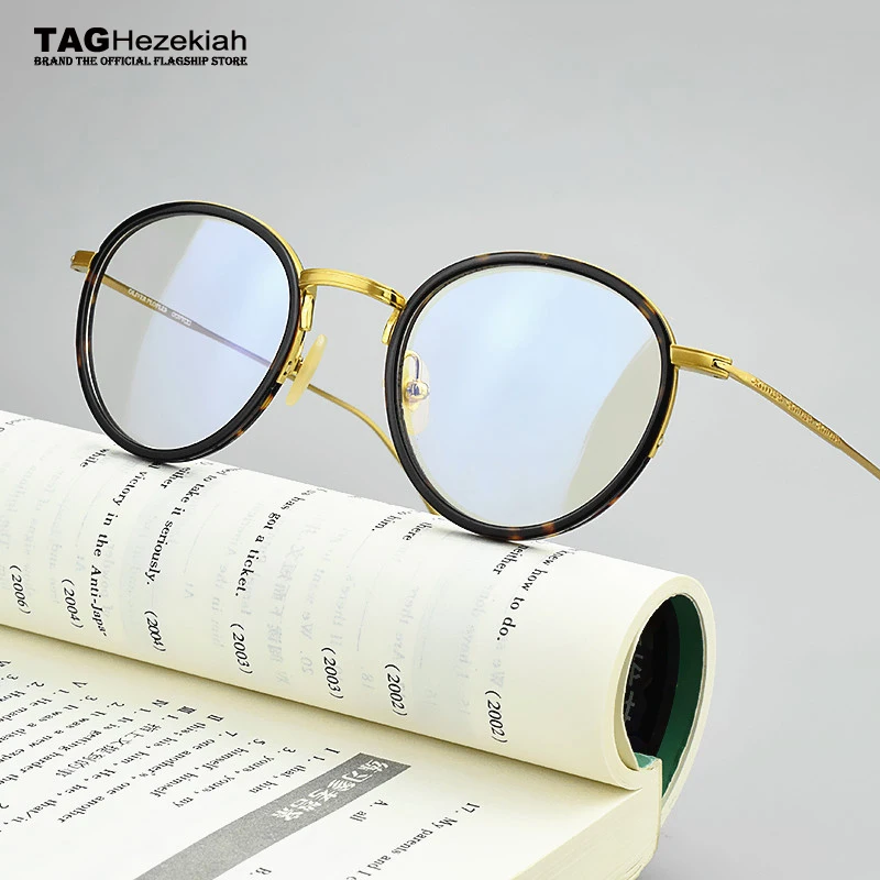 

2018 New round glasses computer glasses frame Retro myopia transparent eyeglasses frames men women titanium spectacle frames