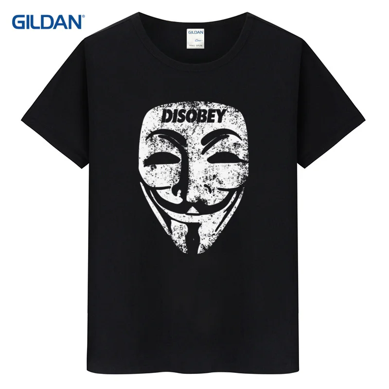 Guy Fawkes Mask T Shirt Anonymous Disobey Troll Political