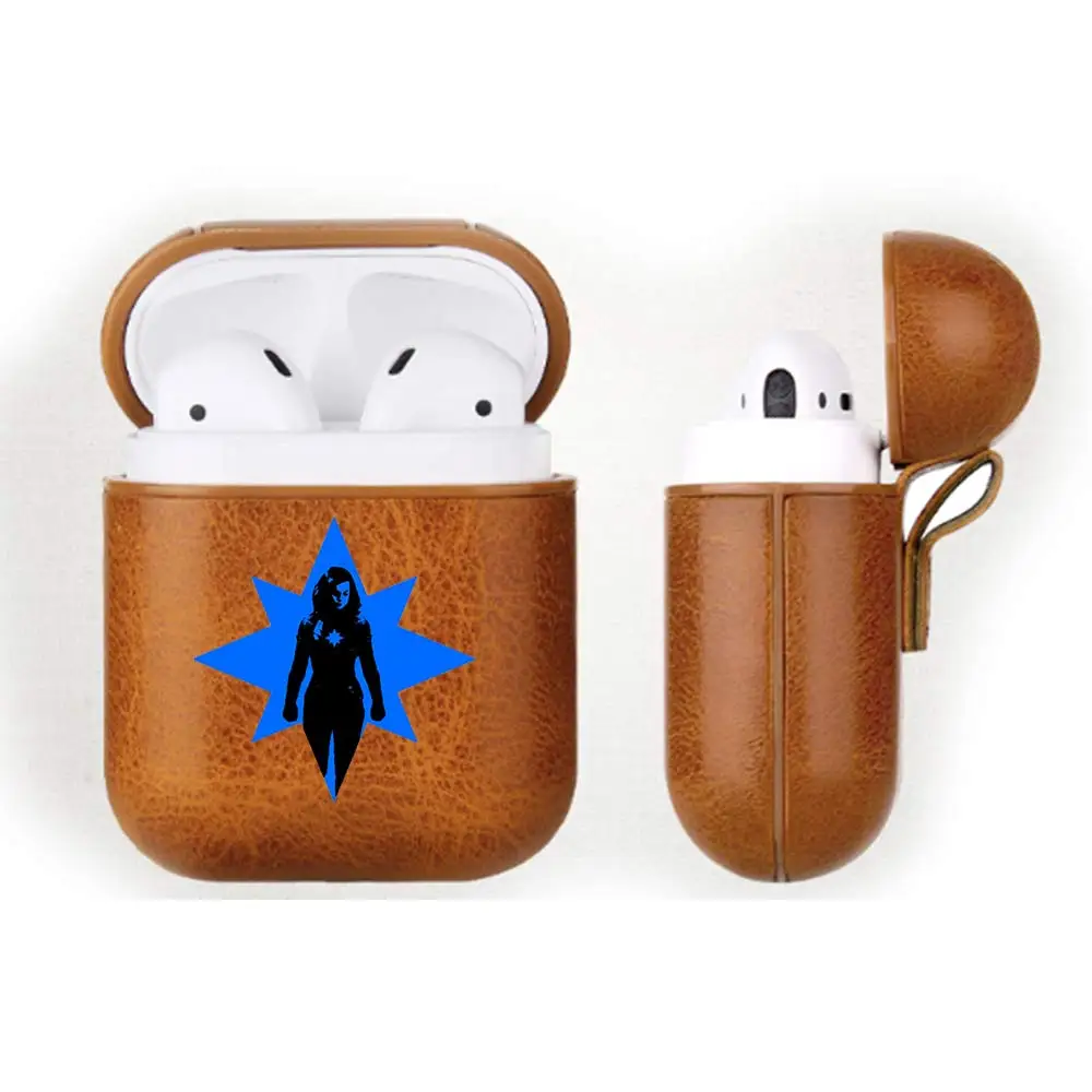 Марвел Капитан PU Airpods чехол Bluetooth беспроводная гарнитура защитный для Apple Чехлы