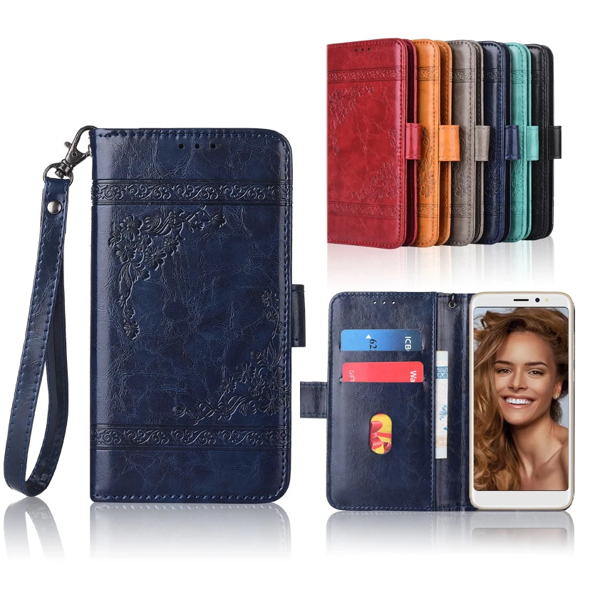 

Newest Wallet case for INOI 6 Lite Flip case with Strap,100% special PU leather embossing flower book cover case