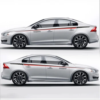 Мира Datong автомобильный стильный, для спортивного автомобиля стикер для Volvo S60 V60 S80 XC60 XC90 тела Спортивная наклейка наклейки для авто - Название цвета: White car