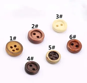 

200pcs 10mm Mini Brown Wood Buttons 4 Holes Craft Clothe Sewing Decor Button