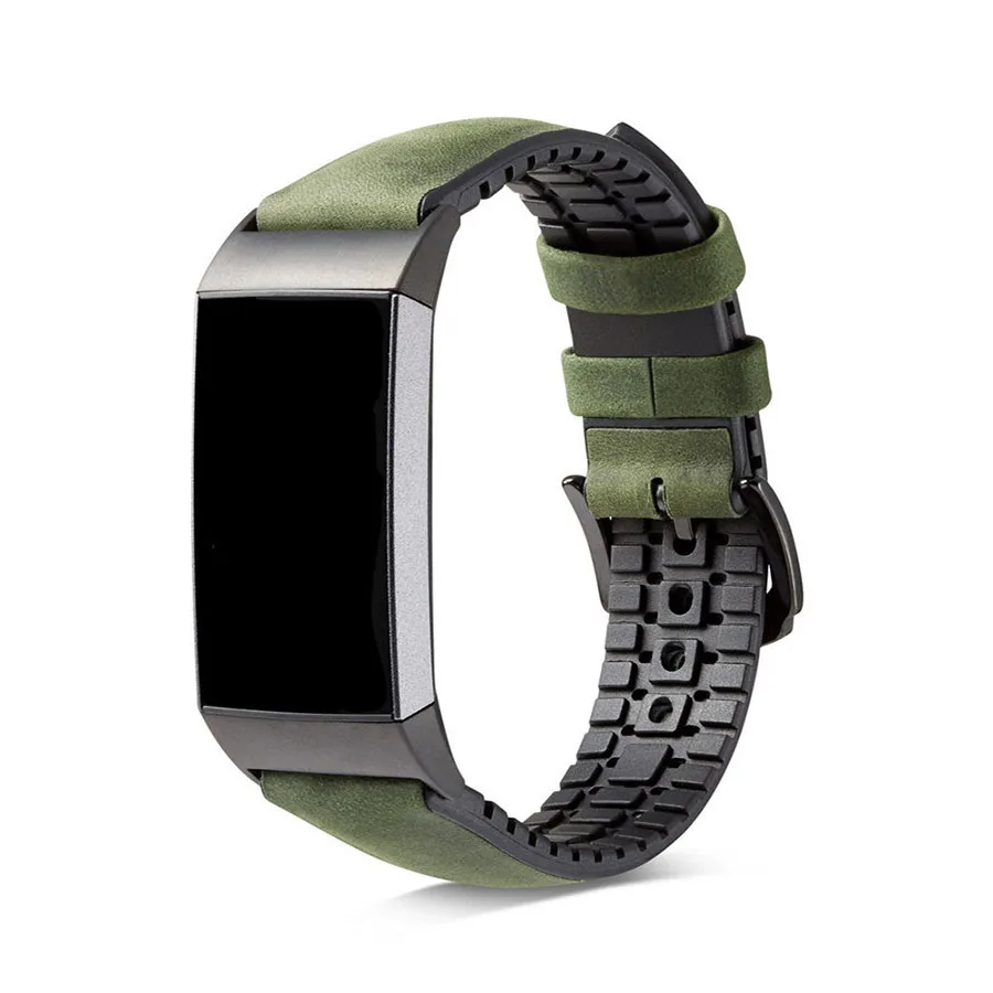 Для Fitbit Charge 2 3 ремешок из натуральной кожи+ силиконовый сменный ремешок для смарт-часов браслет ремешок для fit bit Charge 2