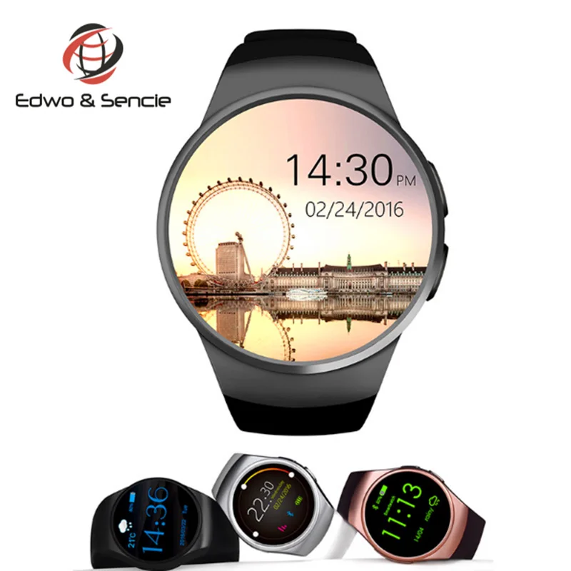 Hot Sale KW18 font b Smart b font Watch Clock Bluetooth 4 0 Heart Rate Monitor