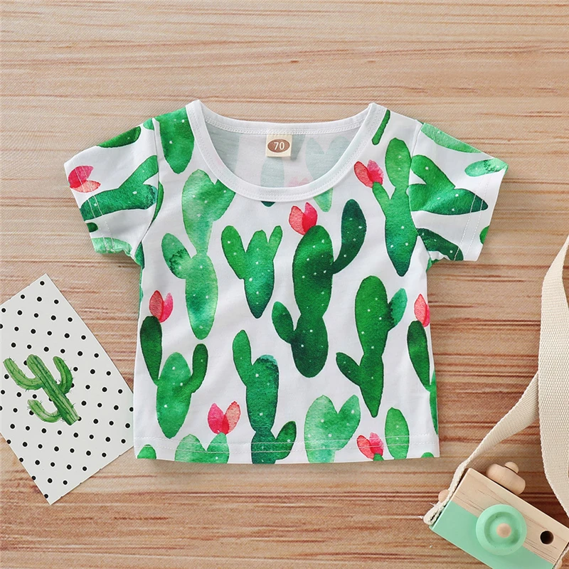Spring Summer Girls Tops And Blouses Newborn Baby Kids Boy Girl Number Cartoon Short Sleeve T-shirt Tee Tops Clothes C14% (1)