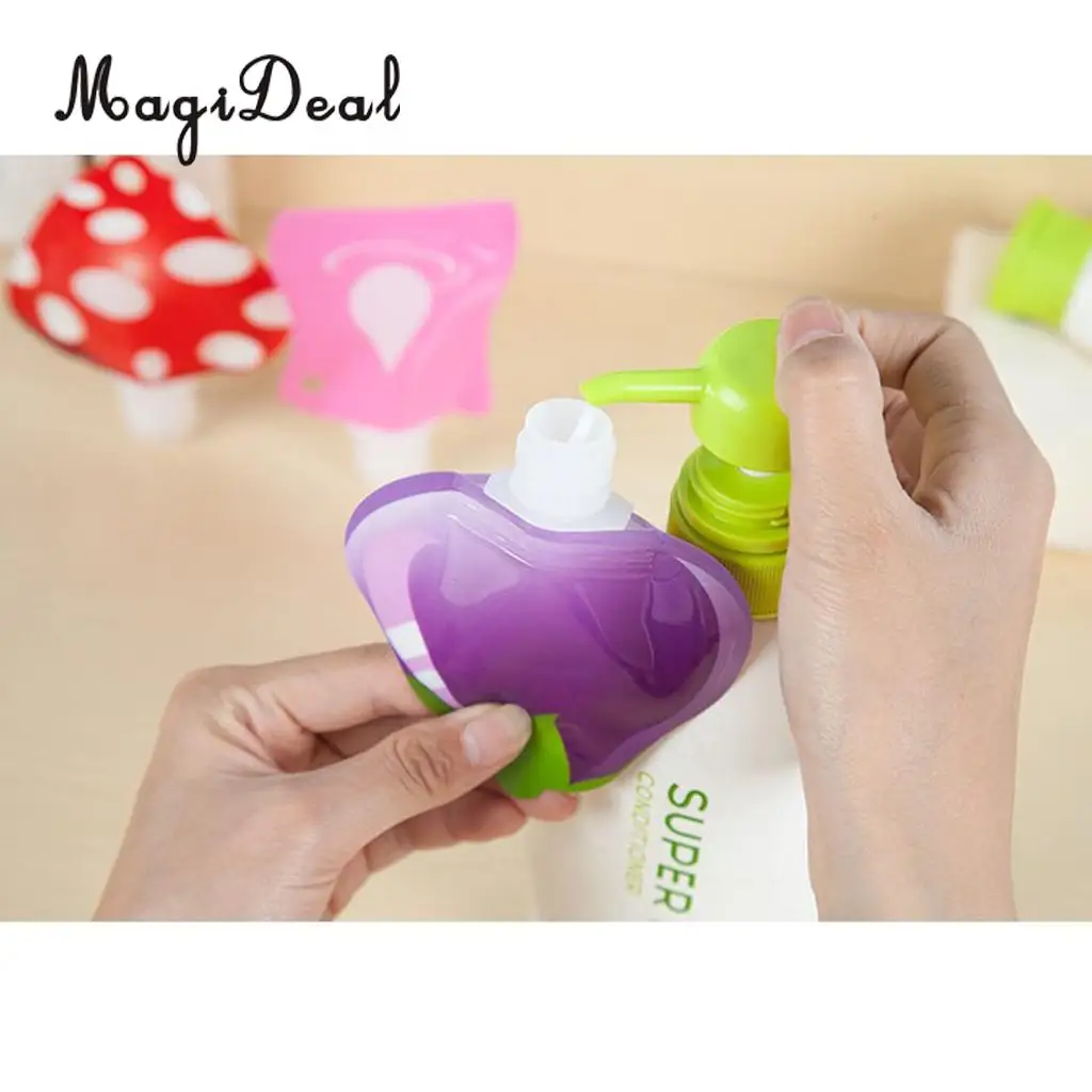 3pcs 28ml Refillable Reusable Empty Squeeze Pouch Lotion Shampoo Cleaner Shower Gel Body Lotion Makeup Squeezable Bag Bottle