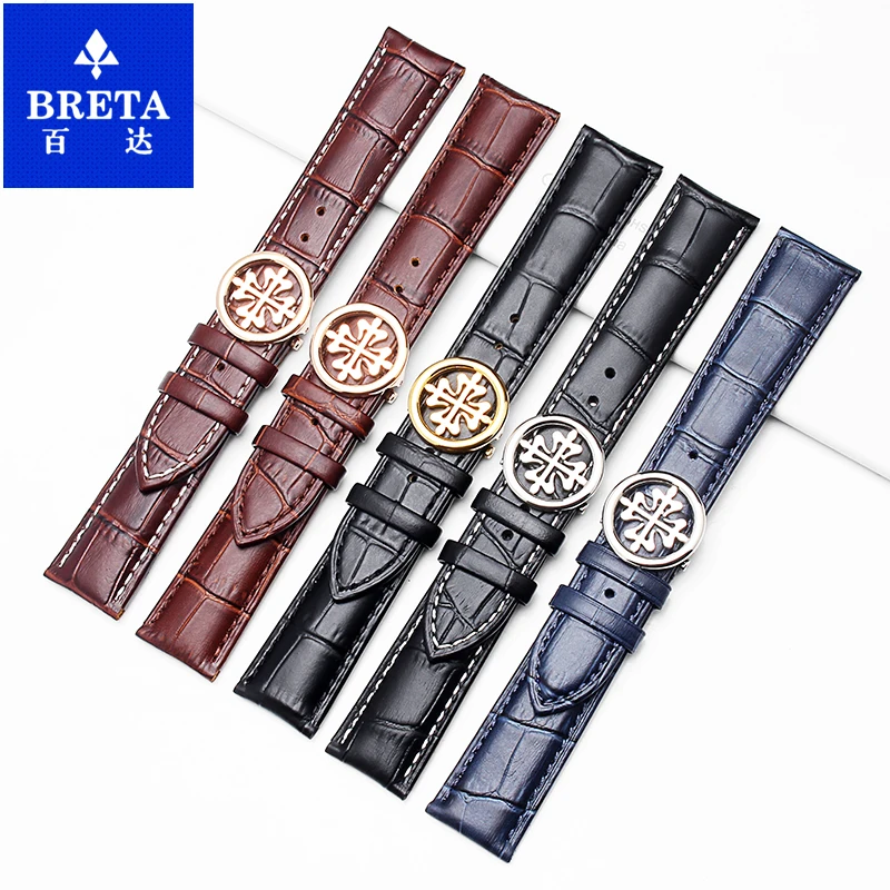 Ремешок кожаный HUXIE подходит для наручных часов patek Philips ремешок из коровьей кожи